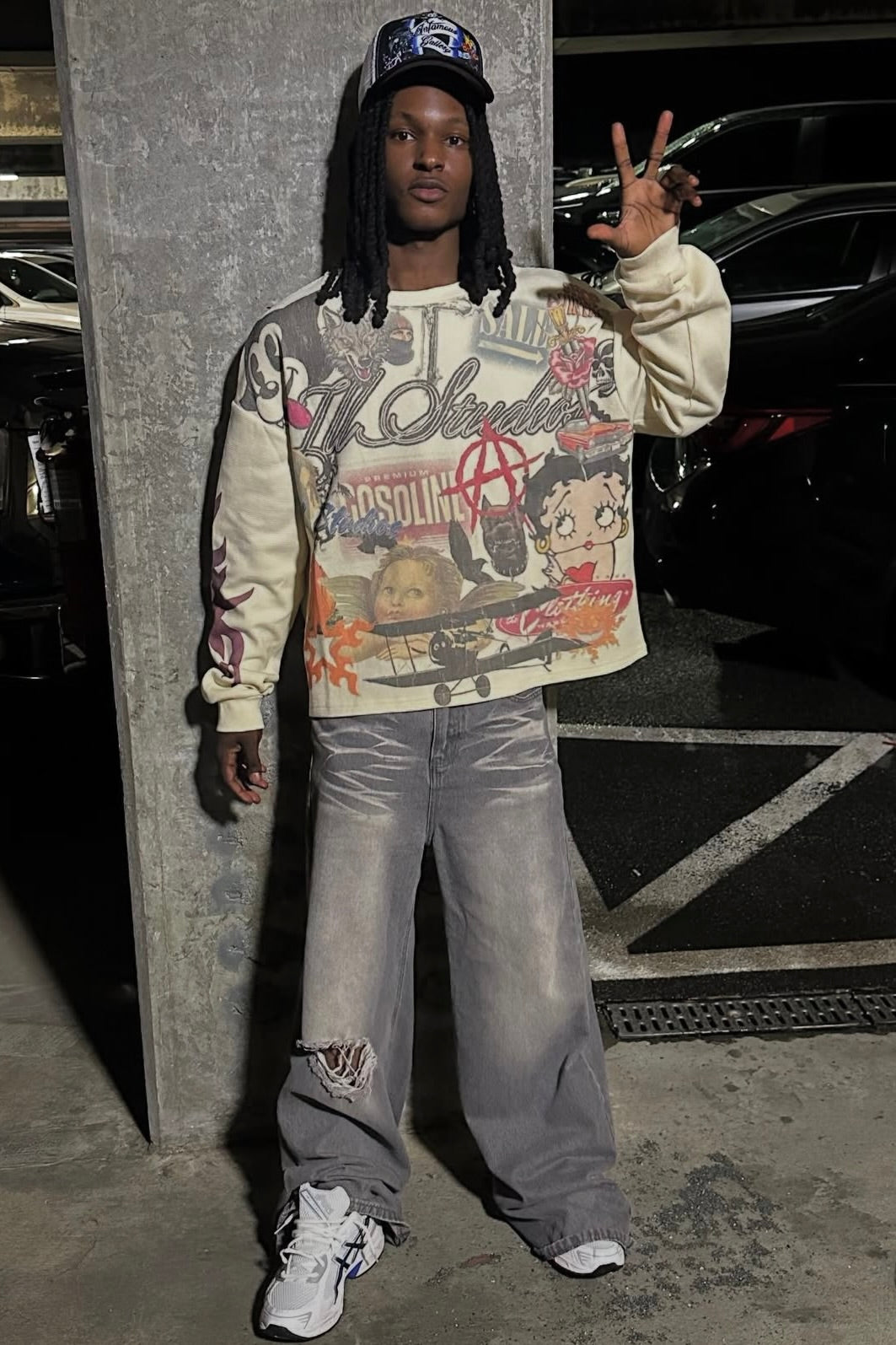 Ripped Bootcut Jeans