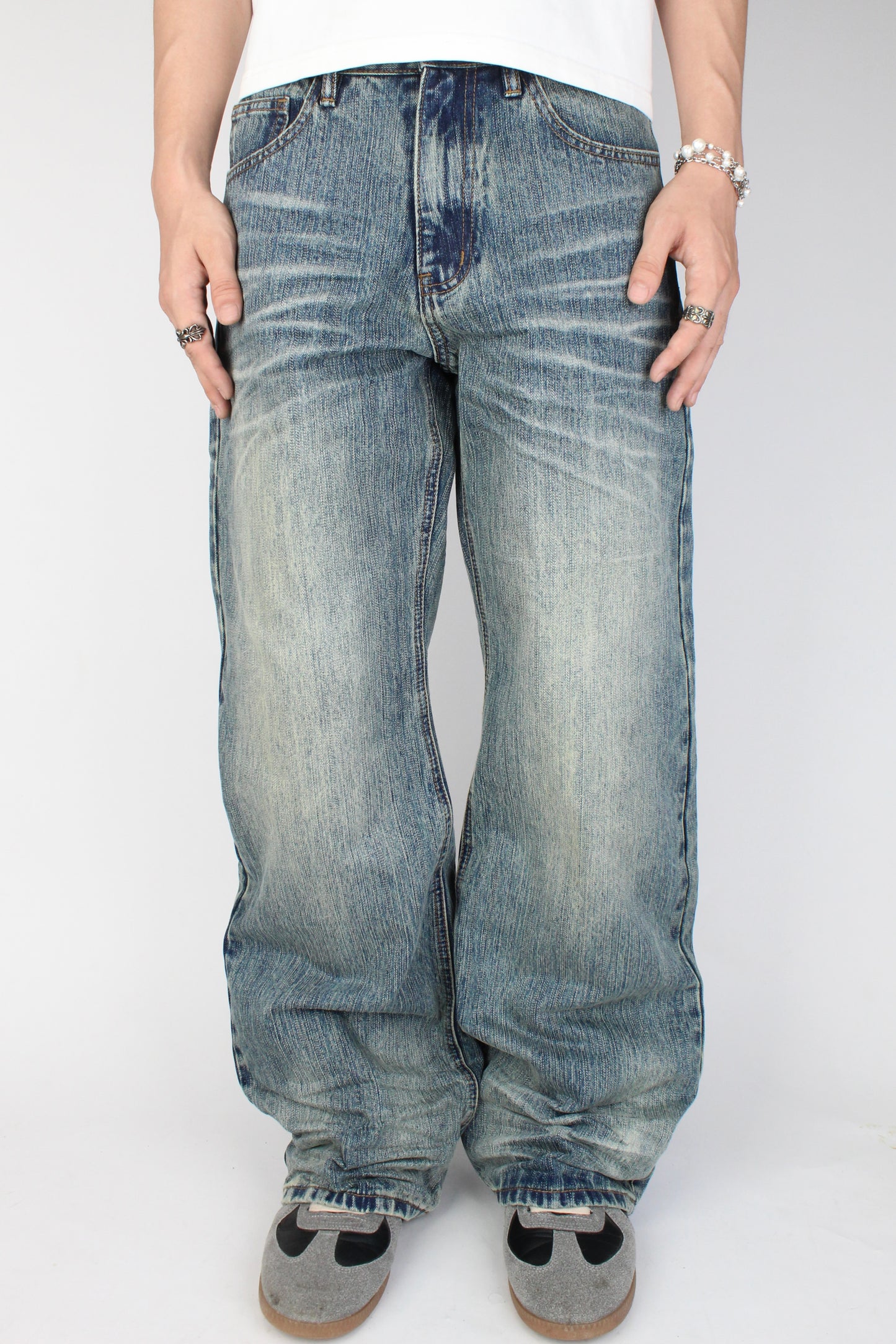 Slub Bootcut Jeans