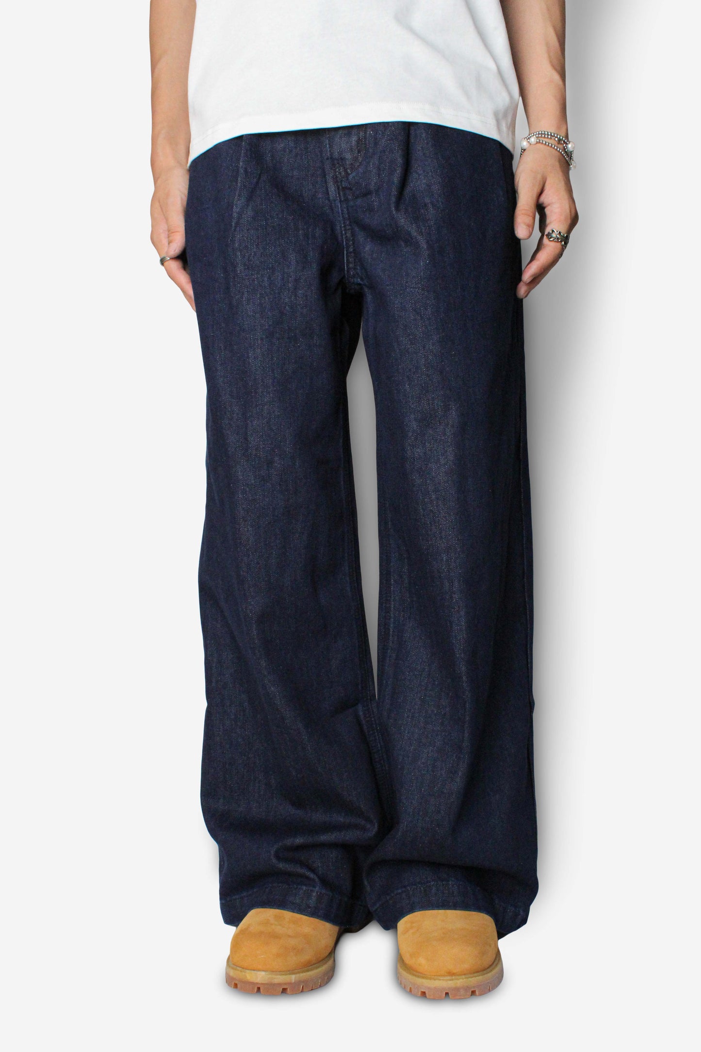 Raw Pleated Denim