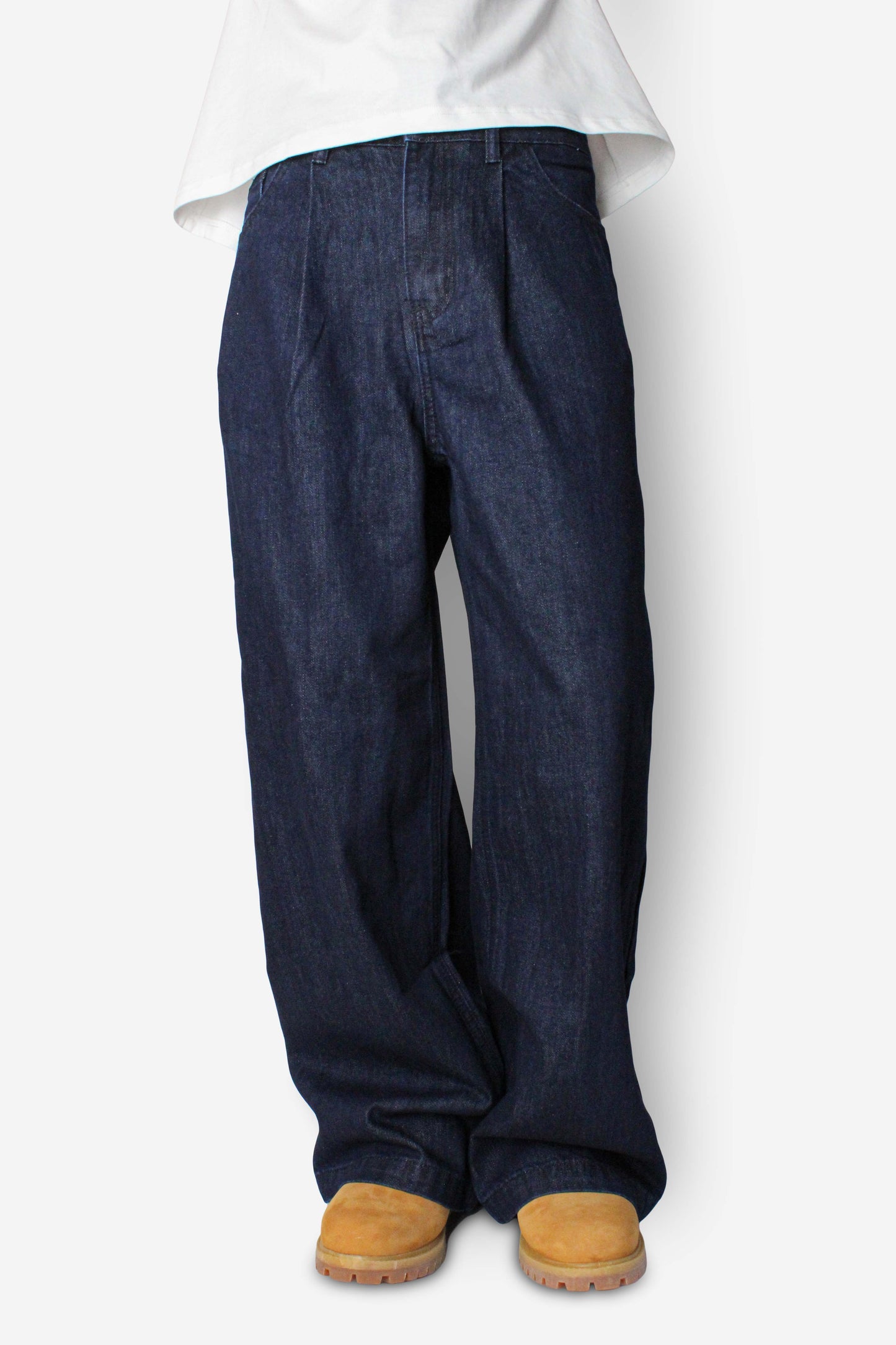 Raw Pleated Denim