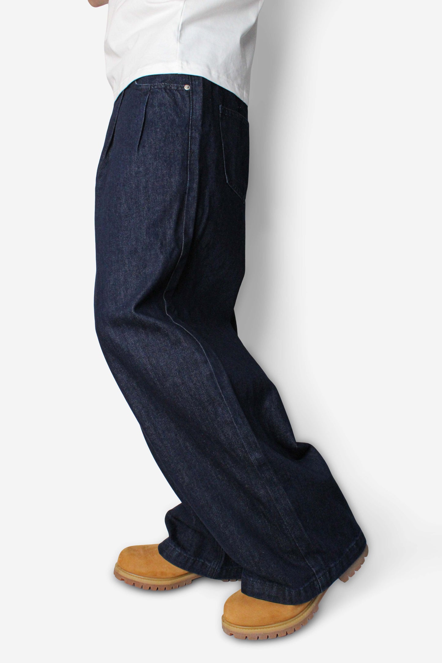 Raw Pleated Denim