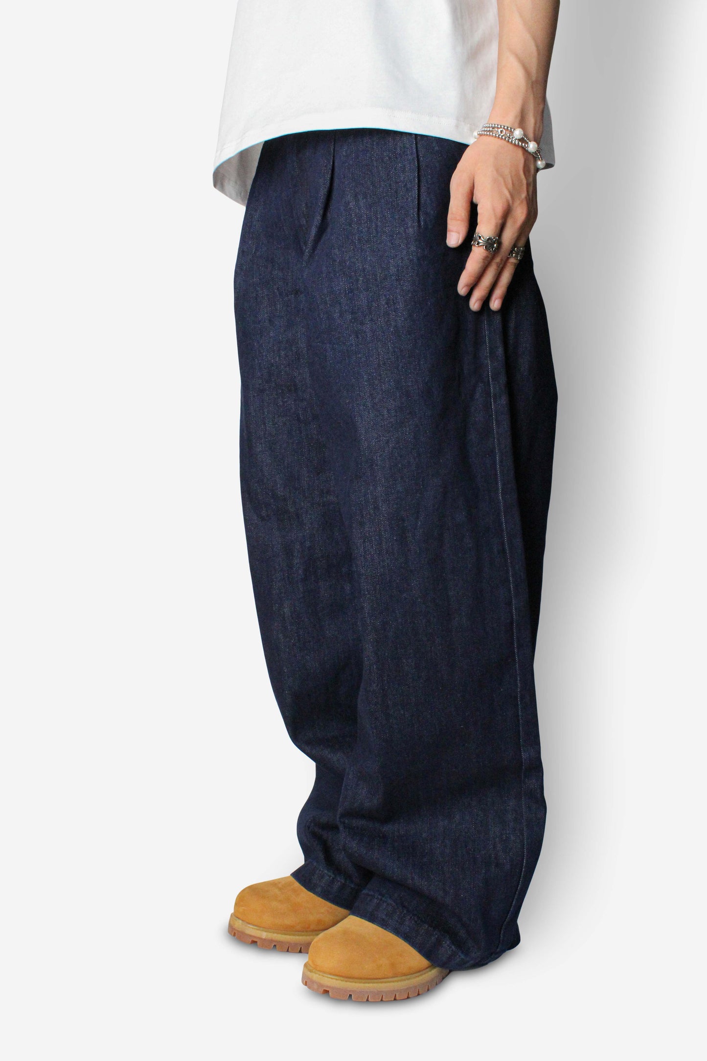 Raw Pleated Denim