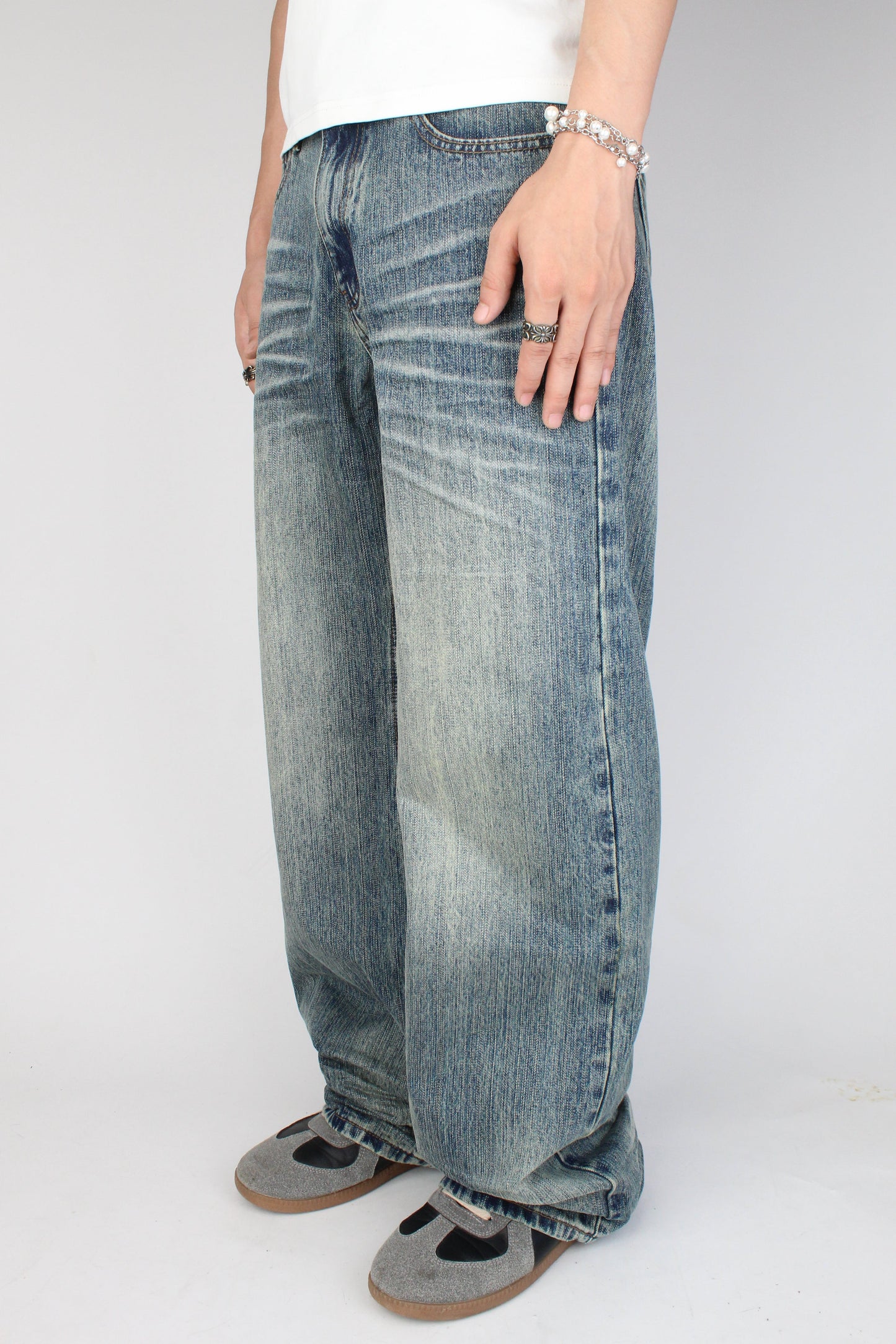 Slub Bootcut Jeans