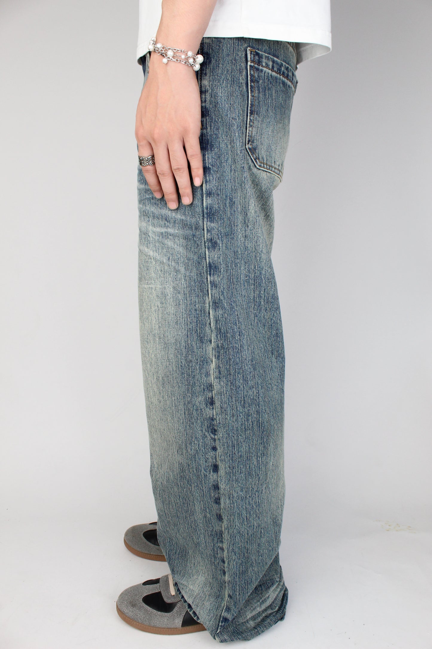 Slub Bootcut Jeans